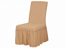 Чехлы стрейч на стулья с оборкой 6 шт цвет Песочный арт. 260/506.230