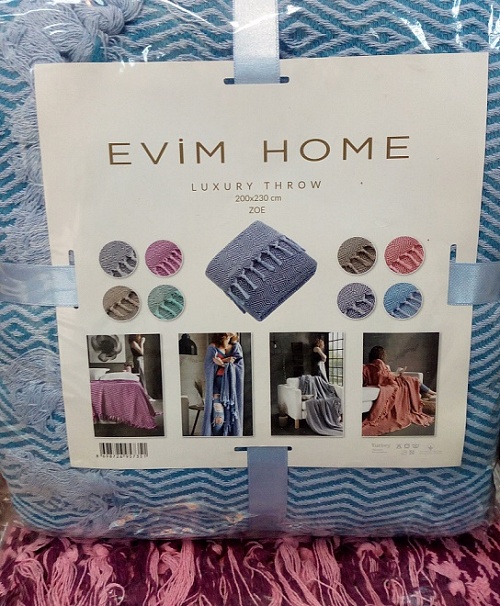 Покрывало EVIM HOME хлопок/полиэстр размер 200*230 синий/голубой