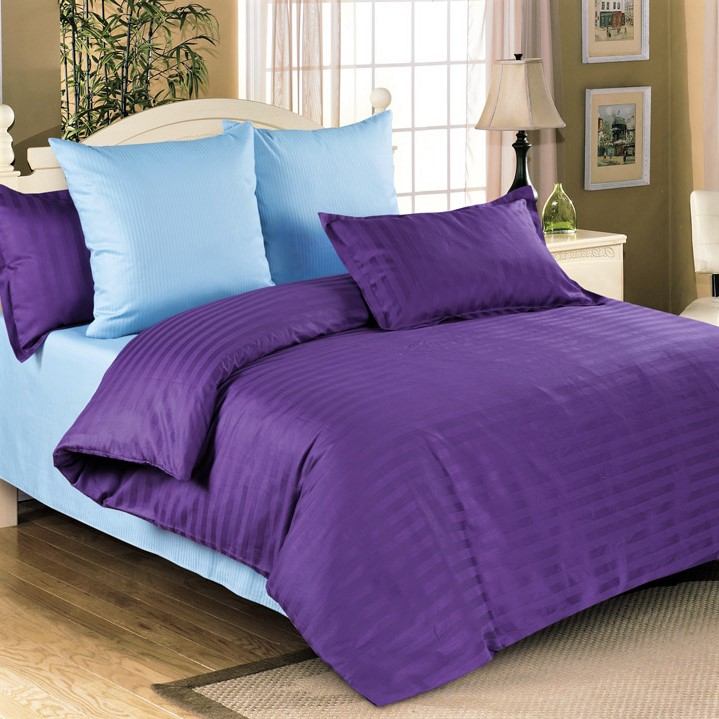 Двухцветное фиолетовое постельное белье