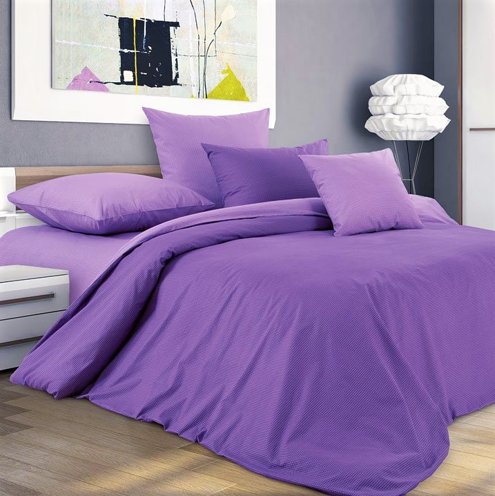 Однотонный фиолетовый комплект постельного белья