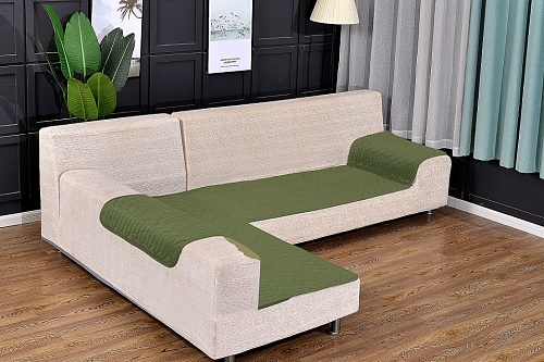Антискользящих на угловой диван Паркет 90х210 с Оттоманкой 90х160 и подлоко. 50х70(2шт) Зеленый 816/90.4.9