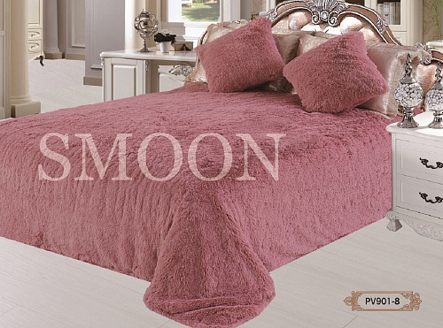 Плед Меховой длинный ворс SMOON цвет Розовый размер 220*240  артикул PV901-08 вес 2,5 кг