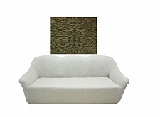 Еврочехол стрейч на диван без оборки Damask цвет Зеленый арт. 351/110.006