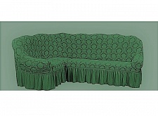 Чехол стрейч на угловой диван Жаккардовые с оборкой цвет KAR 007-09 Yesil арт. 646/400.009