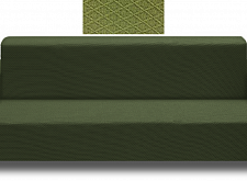 Еврочехол стрейч на диван без оборки и подлокотников Жаккардовые цвет Aras-02 Зеленый арт. 438/110.002