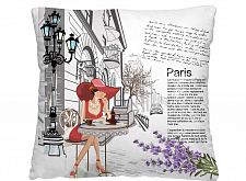 Подушка декоративная "Кафе в Париже", 40/40, чехол съемный, артикул 195635
