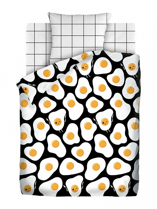 Постельное белье "Crazy Getup" Перкаль  Eggs 16507-1/16405-1 1.5 спальный