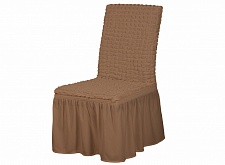 Чехлы стрейч на стулья с оборкой 6 шт цвет Серо-коричневый арт. 260/506.202