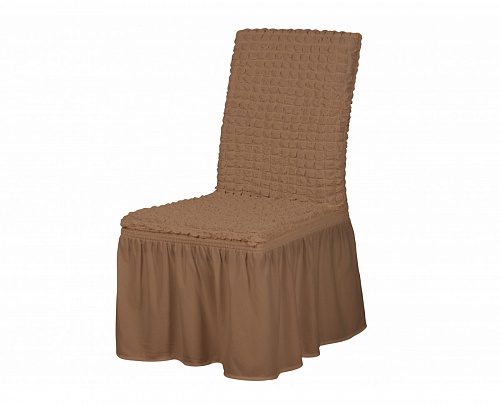 Чехлы стрейч на стулья с оборкой 6 шт цвет Серо-коричневый арт. 260/506.202