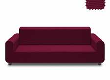 Еврочехол стрейч на диван без оборки цвет mini jagar-06 Бордовый арт. 319/110.006