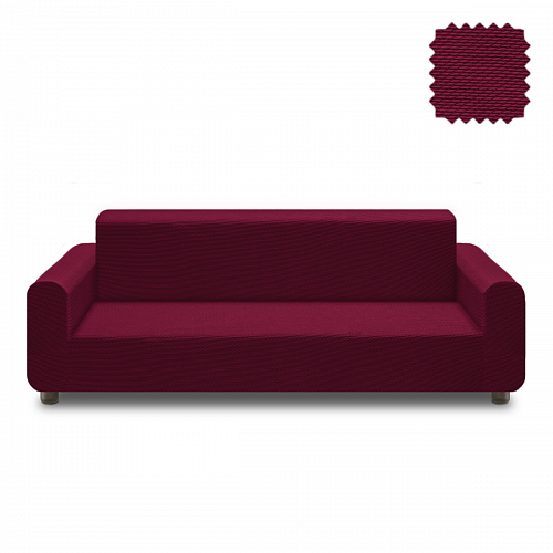 Еврочехол стрейч на диван без оборки цвет mini jagar-06 Бордовый арт. 319/110.006