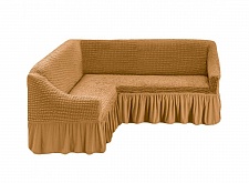 Чехол стрейч на угловой диван с оборкой Цвет Медовый арт. 229/400.203