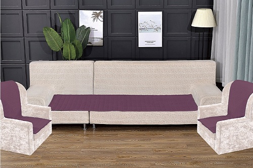 Комплект антискользящих на диван Паркет  90х210см кресла 90х160см(2шт) Фиолетовый арт. 815/90.4.11