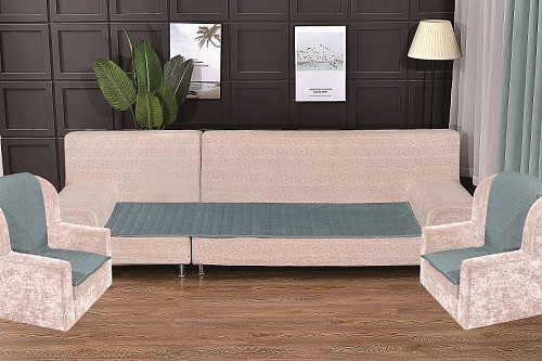 Комплект антискользящих на диван Паркет 70х210см кресла 70х150см цвет Бирюзовый арт. 822/70.4.4