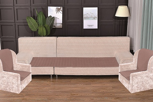 Комплект антискользящих на диван Паркет 70х210см, кресла 70х150см цвет Пудра арт. 822/70.4.7