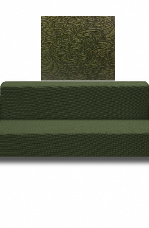 Еврочехол стрейч на диван без оборки и подлокотников Жаккардовые цвет sarmasik-02 Зеленый арт. 270/110.002