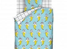 Постельное белье "Crazy Getup" Перкаль Banana cats 16509-1/16405-1 размер 1.5 спальный
