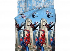 Постельное белье "Человек паук" хлопок  16086-1/16087-1 Городские герои 1,5 спальный