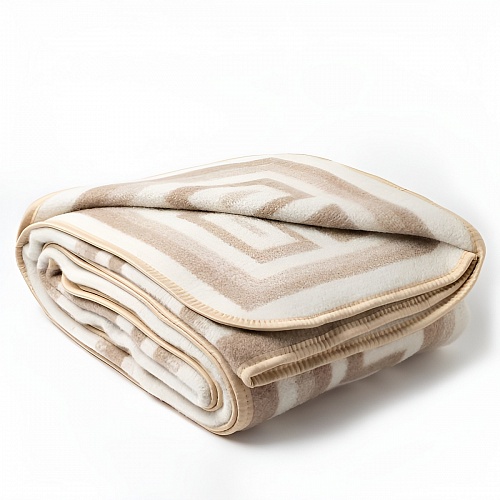 Одеяло из новозеландской шерсти "Греция" бел/беж размер 170*210 Влади