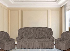 Еврочехлы стрейч на диван и кресла Жаккардовые С/О цвет KAR 013-11 Vizon арт. 629/311.011