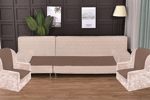 Комплект антискользящих на диван Паркет 90х210см(1шт) кресла 90х160см(2шт) цвет светло-коричневый 815/90.4.8