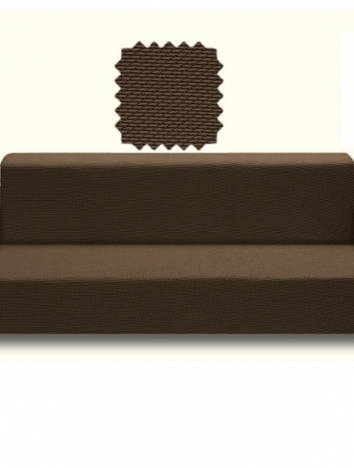 Еврочехол стрейч на диван без оборки и подлокотников Жаккардовые цвет mini jagar01 Кофе арт. 271/110.001