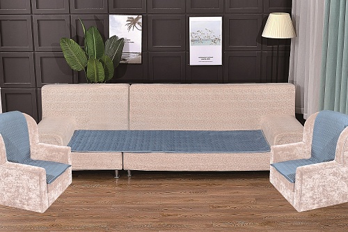 Комплект антискользящих на диван Паркет 90х210см(1шт) кресла 90х160см(2шт) цвет голубой арт. 815/90.4.3
