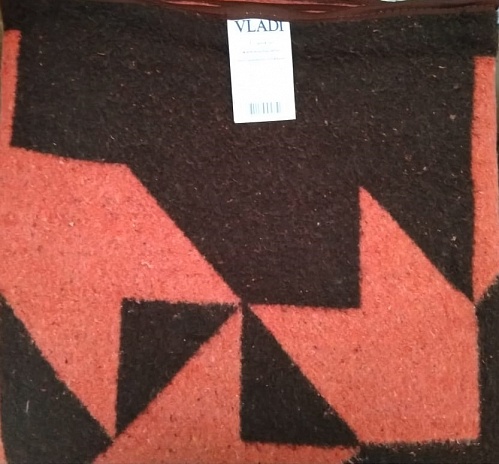 Одеяло жаккардовое "Тет-а-тет" шерсть 50% размер 140*205 цвет оранж/корич