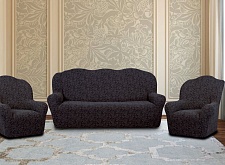 Еврочехлы стрейч на диван и кресла Жаккардовые Б/О цвет KAR 015-11 Vizon арт. 808/311.011