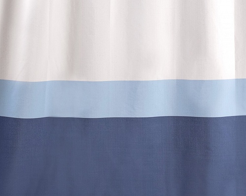 Штора готовая на шторной ленте Maritime цвет Белый, Синий 200х260 см арт. xx009-44
