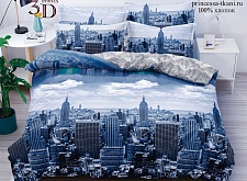 Постельное белье Поплин 3D артикул 1439 рис SK8954 размер Евро Макси