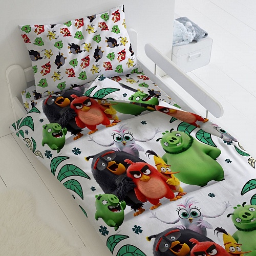 КПБ "Тейковский"  бязь "Angry Birds 2"  16225-1/16226-1 "Птичий остров" 1,5 сп.