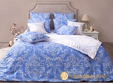 Постельное белье "Хлопковый Край" сатин "Версаль" голубой 5661/2 размер 1,5 спальный
