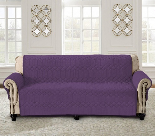 Покрывало антискользящее на диван 180х210см(1шт) + 2 подлокотника 50х70 цвет фиолет. арт. 814/180.3.11