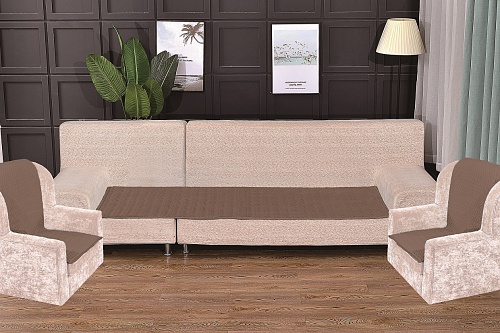 Комплект антискользящих на диван Ромбы 70х210см(1шт) кресла 70х150см(2шт) цвет светло-коричневый 822/70.2.8