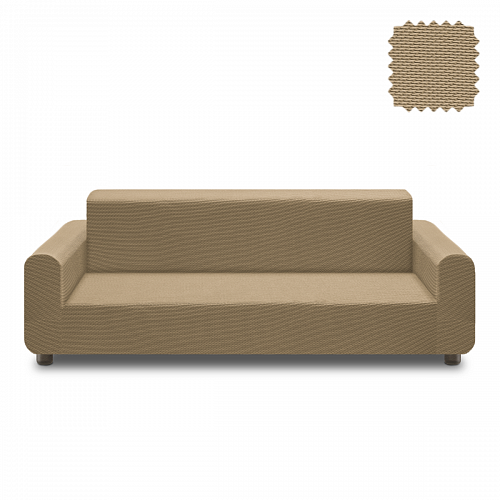 Еврочехол стрейч на диван без оборки цвет mini jagar-05 Бежевый арт. 319/110.005  