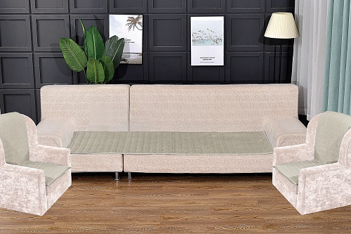 Комплект антискользящих на диван Паркет 90х210см(1шт) кресла 90х160см(2шт) цвет кремовый арт. 815/90.4.1