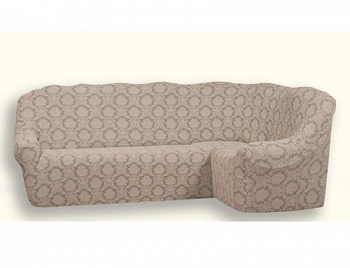 Еврочехол стрейч на угловой диван Жаккардовые без оборки цвет KAR 007-06 Tas арт. 684/400.006