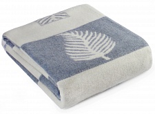 Одеяло из новозеландской шерсти "Лист" бел/сер-гол размер 140*205 Влади