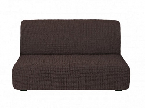 Чехол на 3-х местный диван  без подлокотников цвет Шоколадный 257/110.201