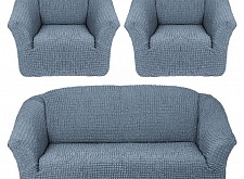 Чехлы стрейч на диван и кресла без оборки Цвет Серый арт. 255/311.216