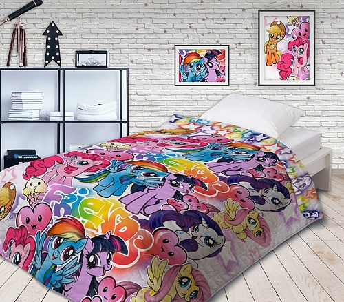 Постельное белье "My little Pony" Граффити Neon хлопок 16027-1/16028-1 размер 1,5 спальный