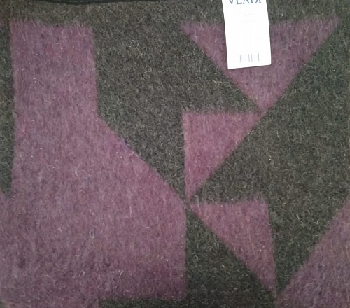 Одеяло жаккардовое "Тет-а-тет" шерсть 50% размер 140*205 цвет лиловый/т-серый