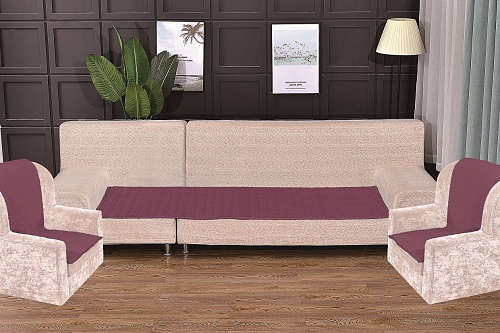 Комплект антискользящих на диван Ромб 90х210см кресла 90х160см(2шт) Фиолетовый арт. 815/90.2.11
