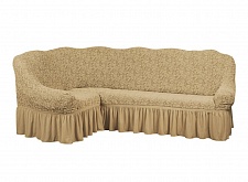 Чехол стрейч на угловой диван Жаккардовые с оборкой цвет KAR 002-12 Sampanya арт. 645/400.012