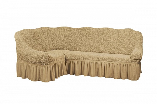 Чехол стрейч на угловой диван Жаккардовые с оборкой цвет KAR 002-12 Sampanya арт. 645/400.012