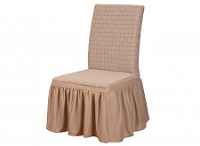 Чехлы Жаккардовые стрейч на стулья с оборкой 6 шт цвет Паркет 05-Bordo арт. 395/506.005