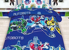 КПБ ML Kids бязь 100% хлопок Transformers на синем купон 1,5 спальный артикул 521504М