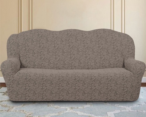 Чехол Жаккардовые буклированный на диван без оборки арт.KAR 002-11  цвет 673/110.011 Vizon