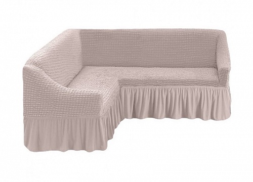 Чехол стрейч на угловой диван с оборкой Цвет Натуральный арт. 229/400.213